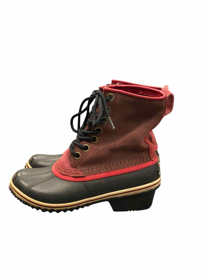 Sorel Shoe Size 7.5 Red Canvas Waterproof Boots(Ankle)