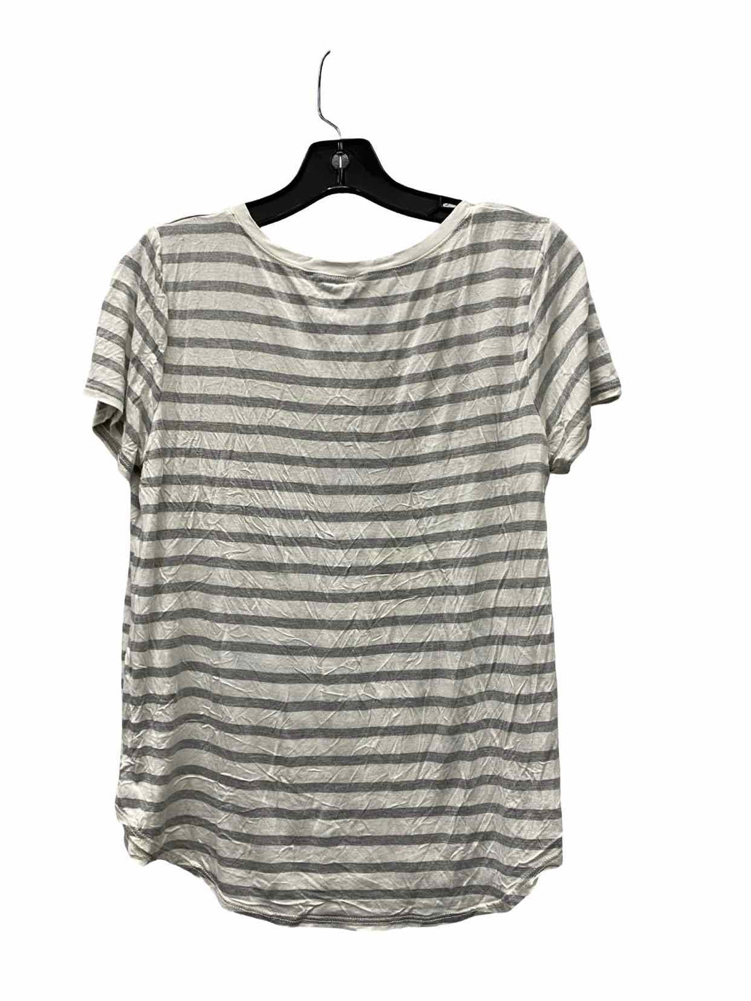Green Envelope Size S White Gray Stripe Short Sleeve Shirts