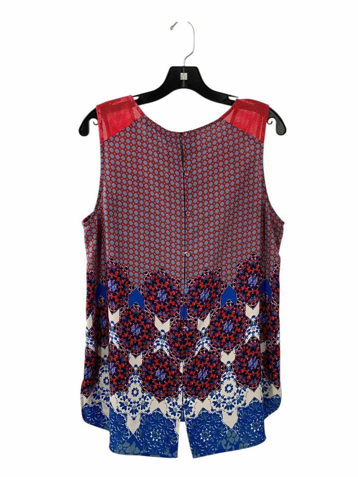Pale Sky Size L Red Blue Print Tank Top