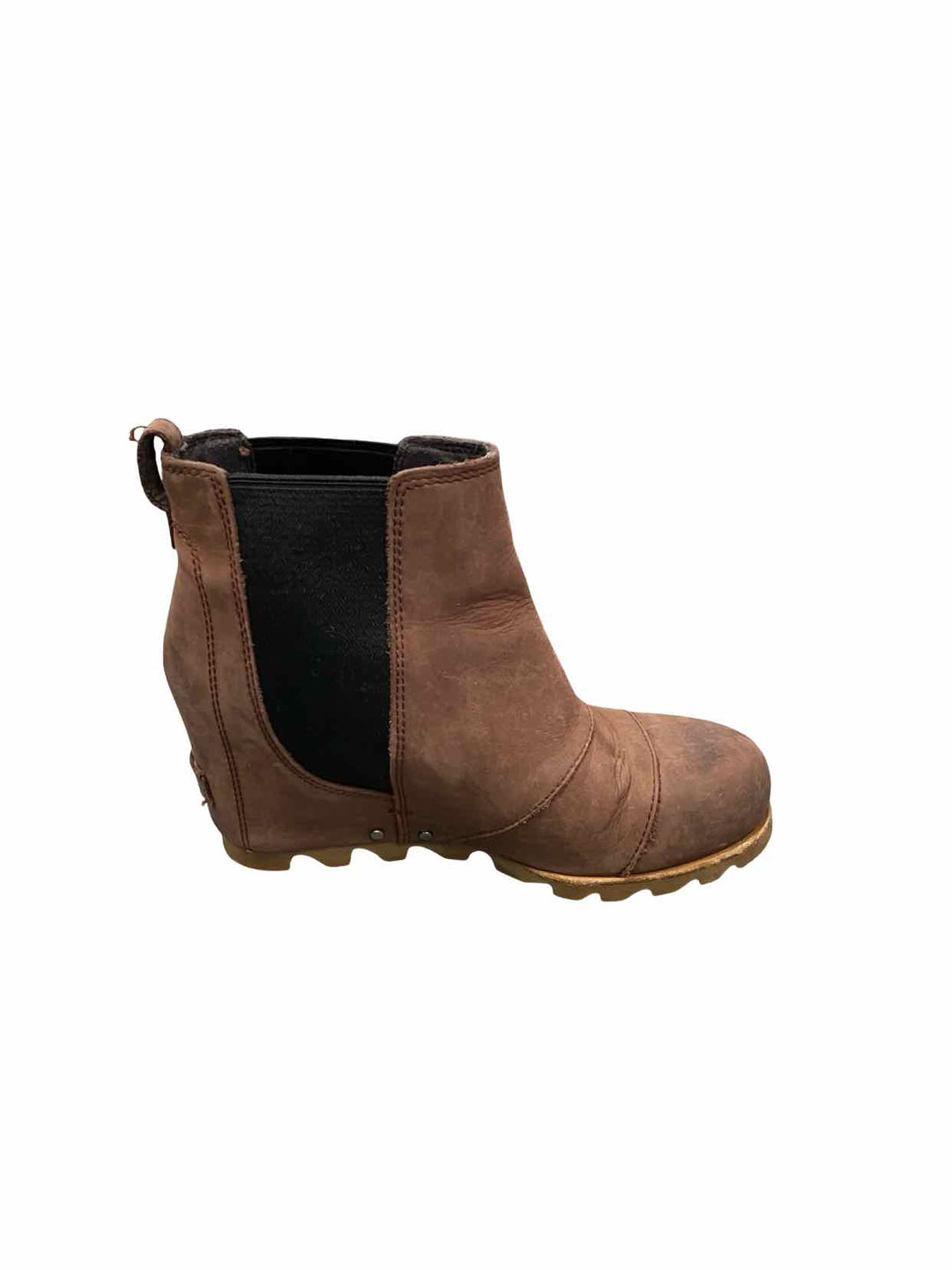 Sorel Shoe Size 7 Brown Lea Wedge Boots(Ankle)