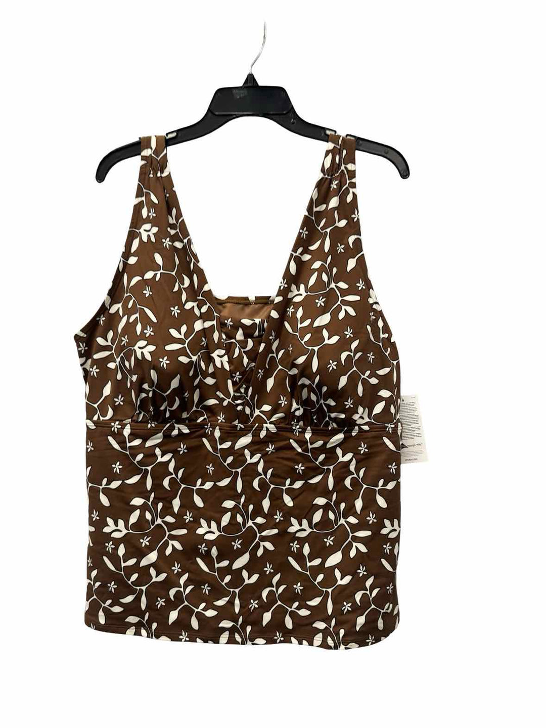 Lands End Size 20 Brown Print Swimsuit Top