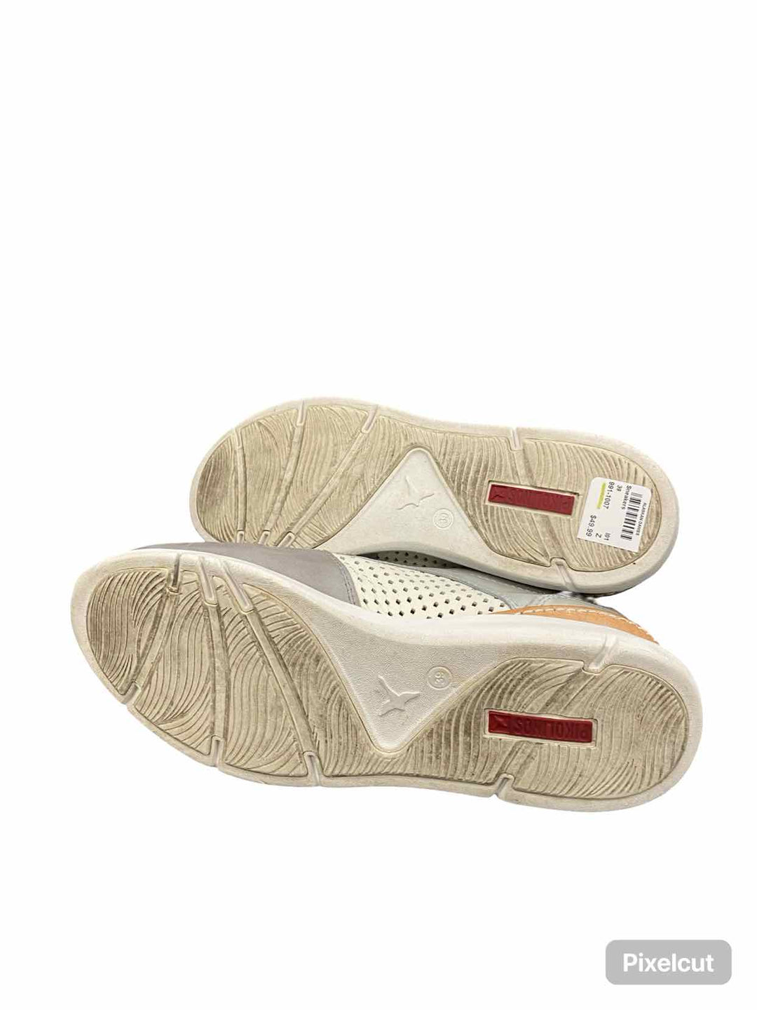 Pikolinos Shoe Size 39 Grey Perforated Leather Sneakers
