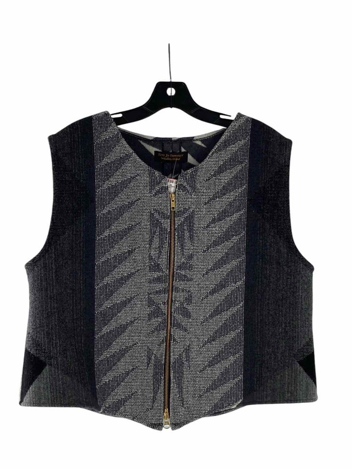 Teri Jo Summer Size OS Grey White Vest