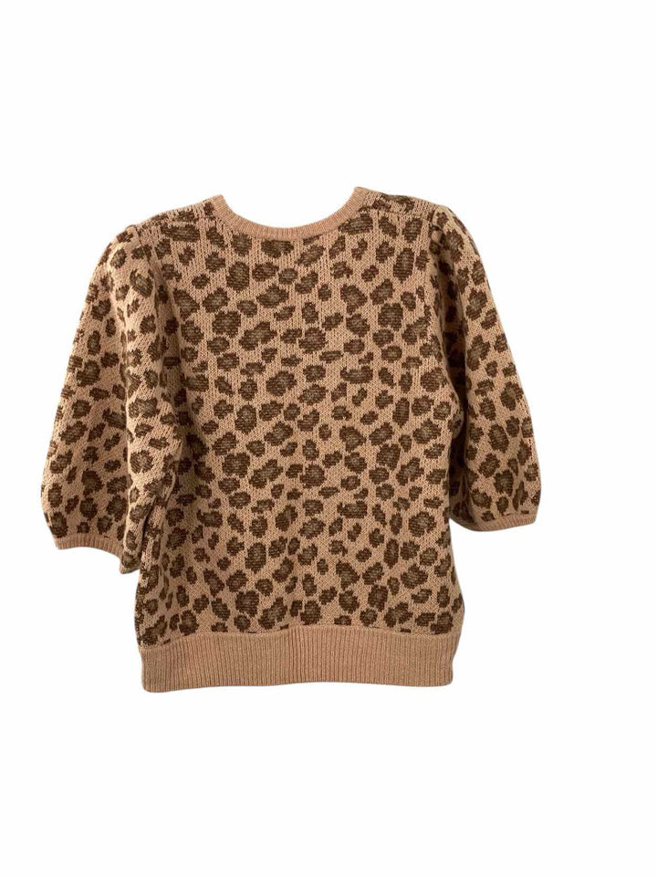 J Crew Size M Pink Brown Cheetah Sweater
