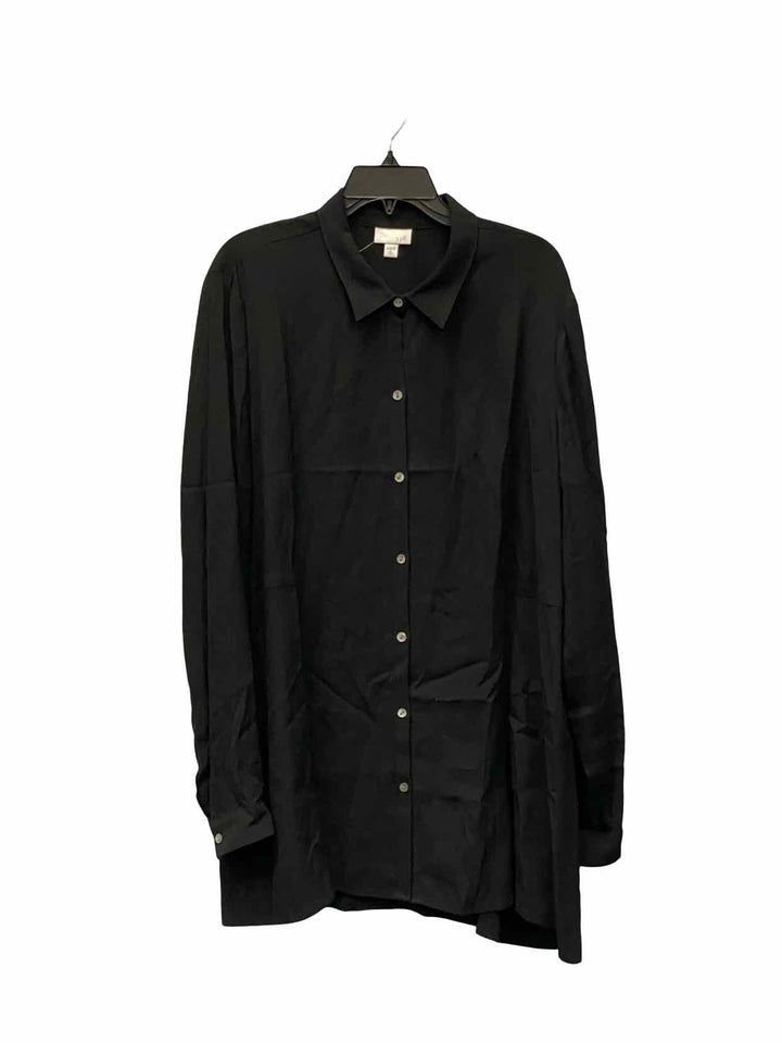 J Jill Size XL Black Long Sleeve Shirts
