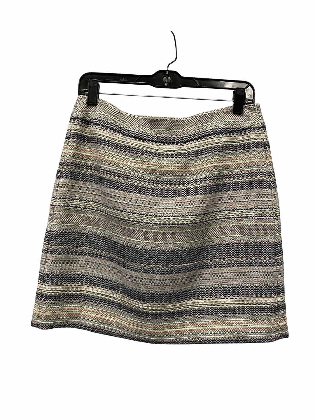 Loft Size 4 White Multi Colors Striped Skirt