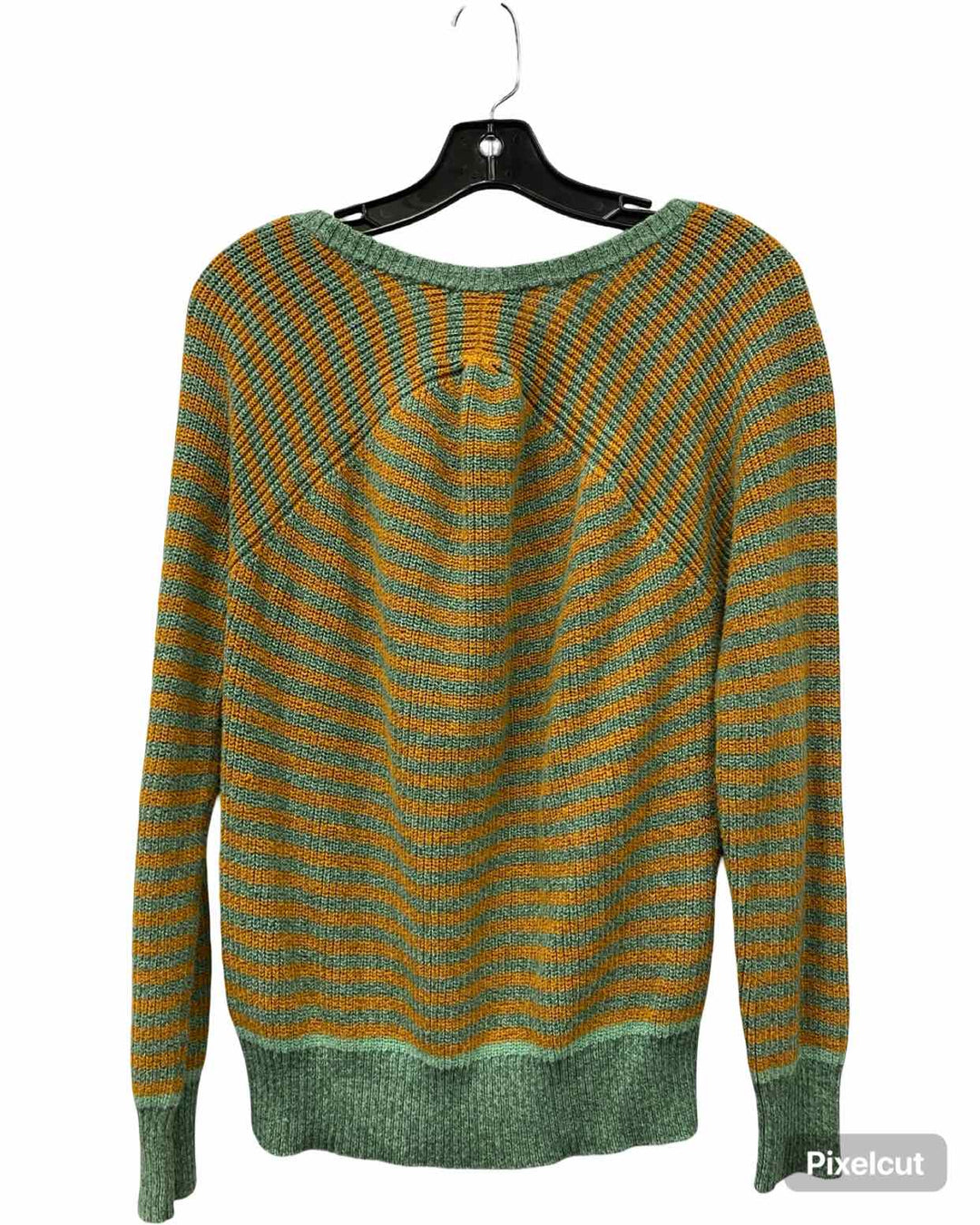 PrAna Size M Orange Green Striped Sweater