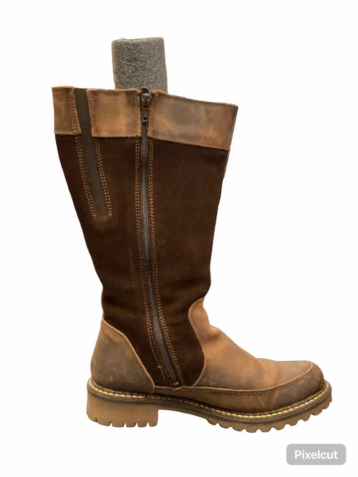 Bos and Co Shoe Size 37 Brown Suede/Leather Norman Wideshaft Boots(knee)