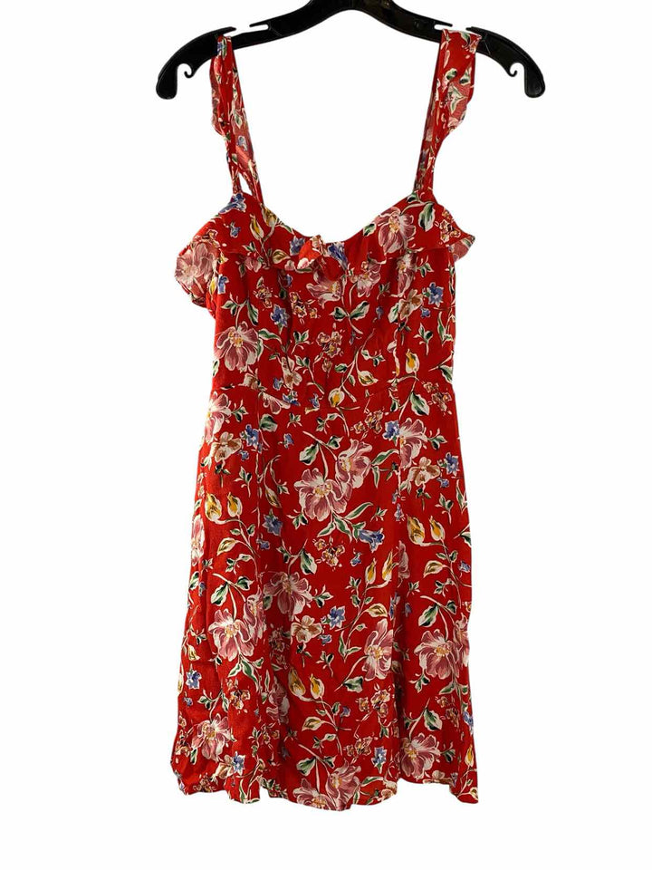 Altar'd State Size M Red Pink Floral Dress