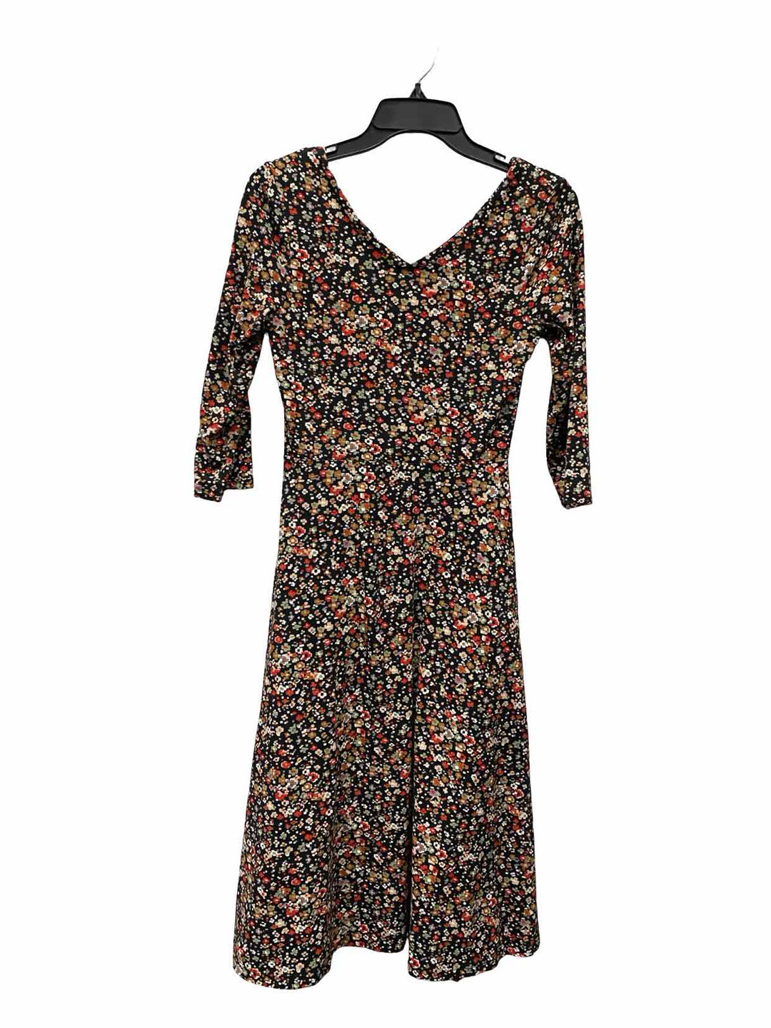 Pact Size S Black Floral 92% oragnic cotton Dress