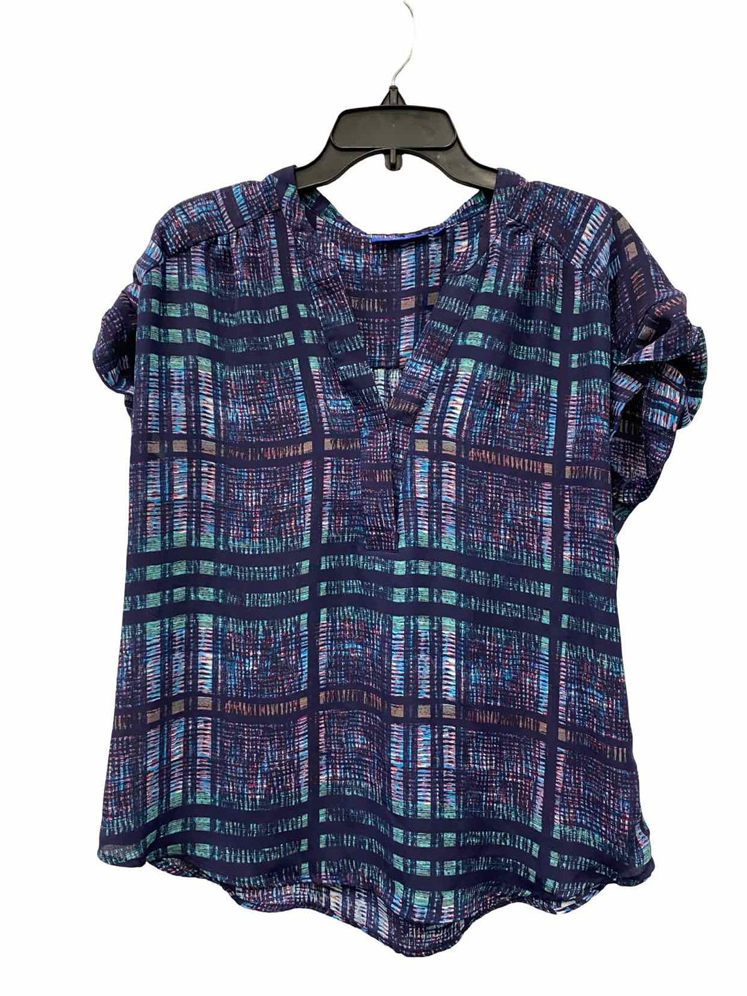 Apt. 9 Size M Blue Multi Print Short Sleeve Shirts