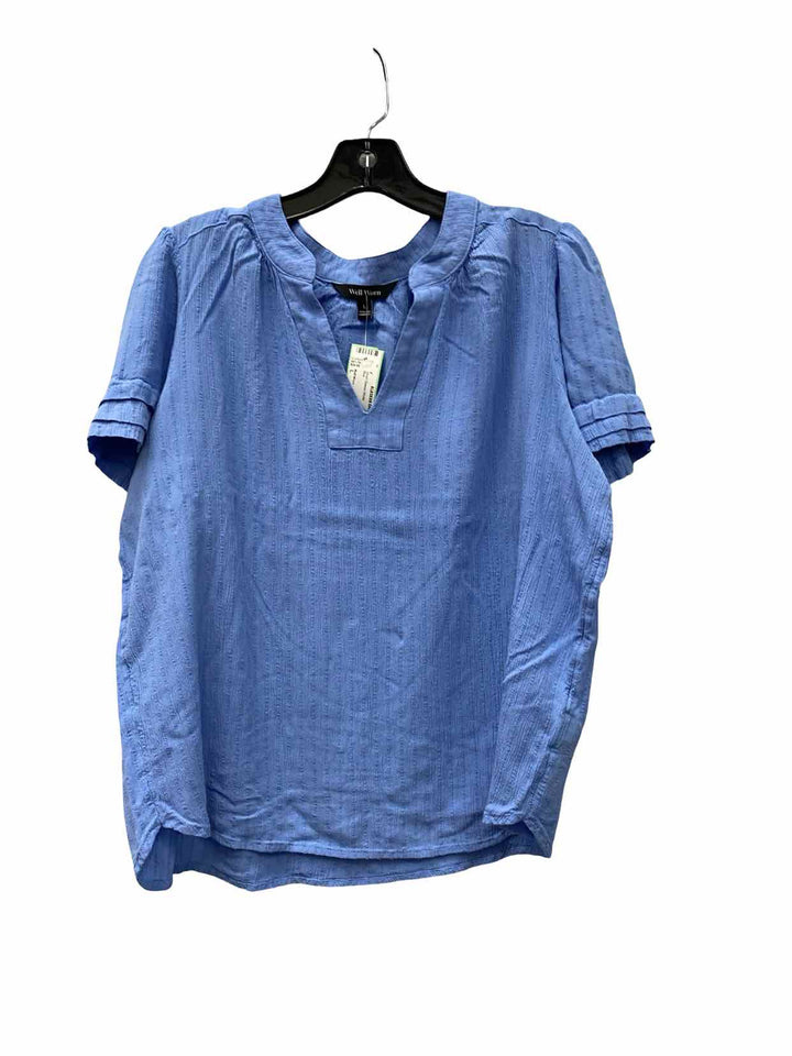 Well Worn Size L Blue Short Sleeve Shirts