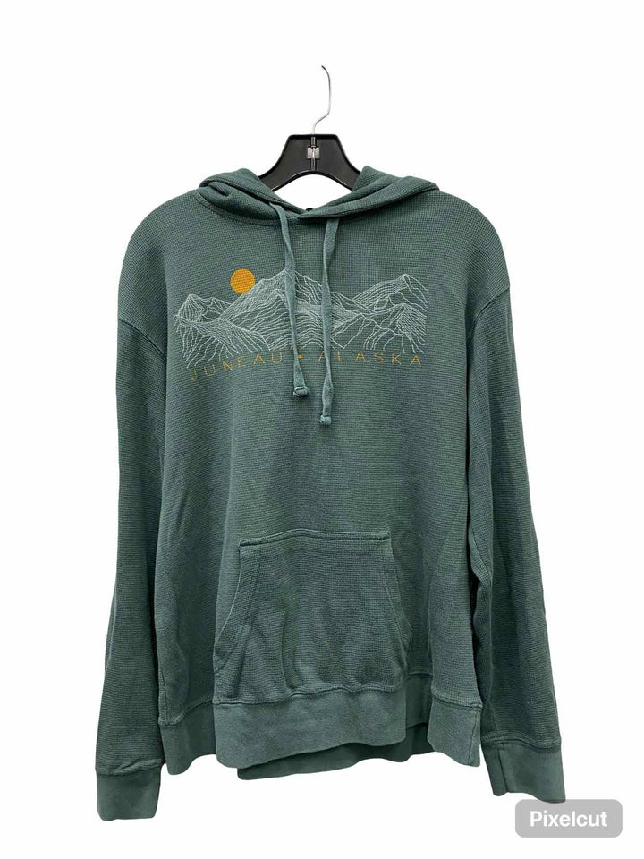 Prairie Mountain Size L Green Print Sweatshirt