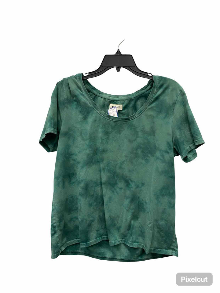 Pact Size L Green 100% Organic Cotton Short Sleeve Shirts
