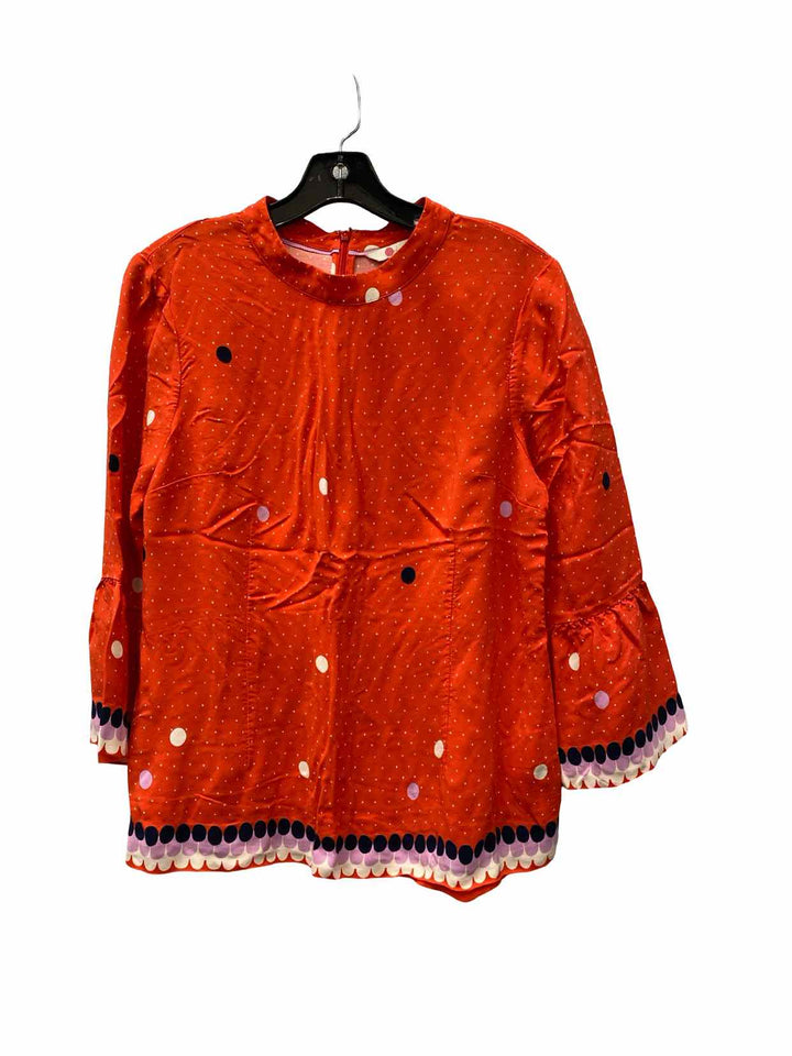 Boden Size 10 Red Print Long Sleeve Shirts