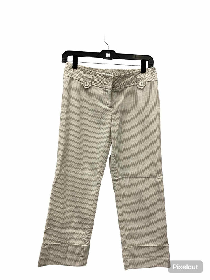 Loft Size 0 Beige Brown Striped 100% cotton Pants