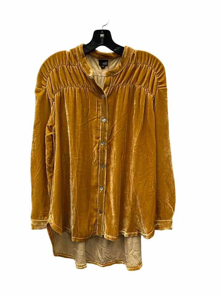 Lisa Bayne Size M Mustard Yellow Long Sleeve Shirts