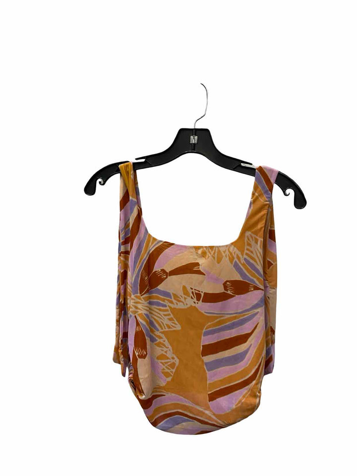 Free People Size S Orange Print Tank Top