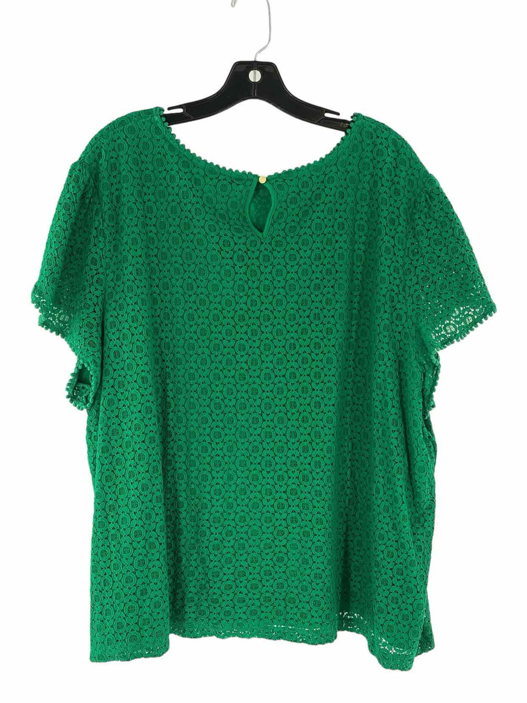 Liz Claiborne Size 3X Green Lace Short Sleeve Shirts