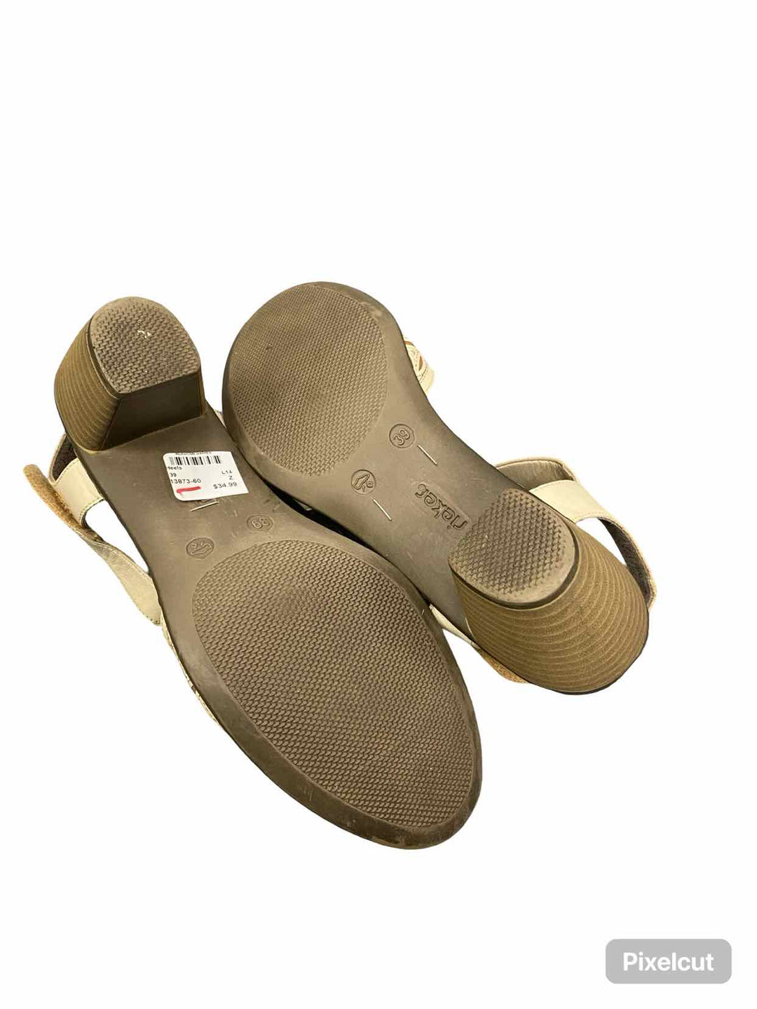 Rieker Shoe Size 39 Cream Leather Heels