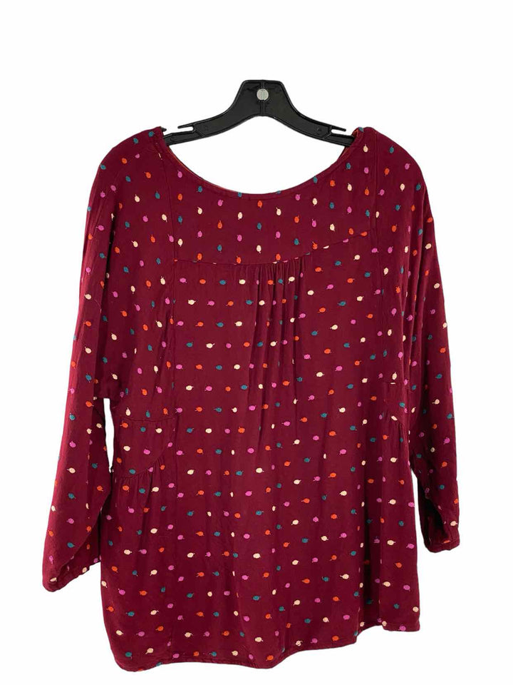 Anthropologie Size M Red Multi Poka dot Long Sleeve Shirts