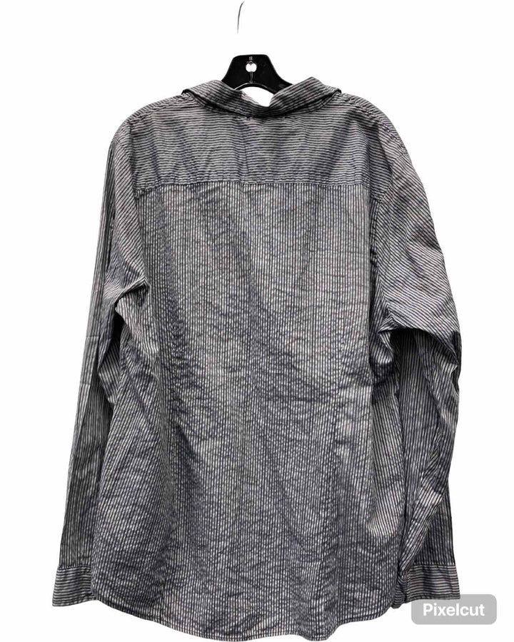 Fresh Produce Size XL Grey Striped Long Sleeve Shirts