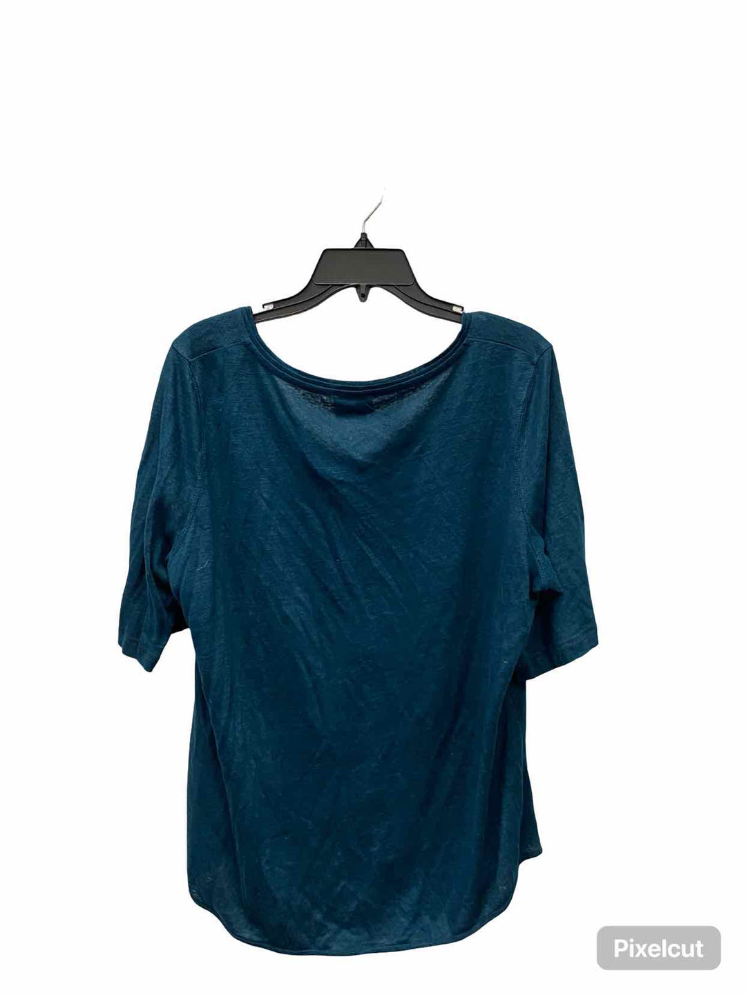 Wrap Size 14 Teal 100% Linen Short Sleeve Shirts