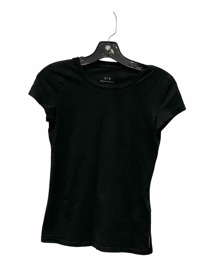 Armani Exchange Size XS Black 100% Pima Cotton Short Sleeve Shirts