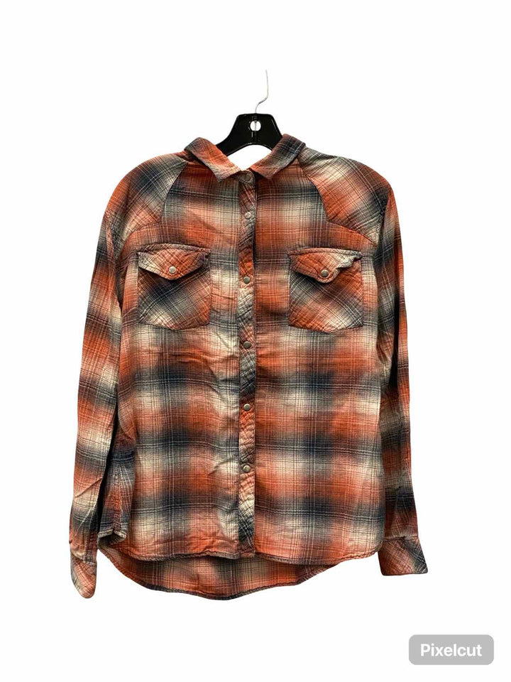 Dylan Size XL Pink Gray Plaid Long Sleeve Shirts