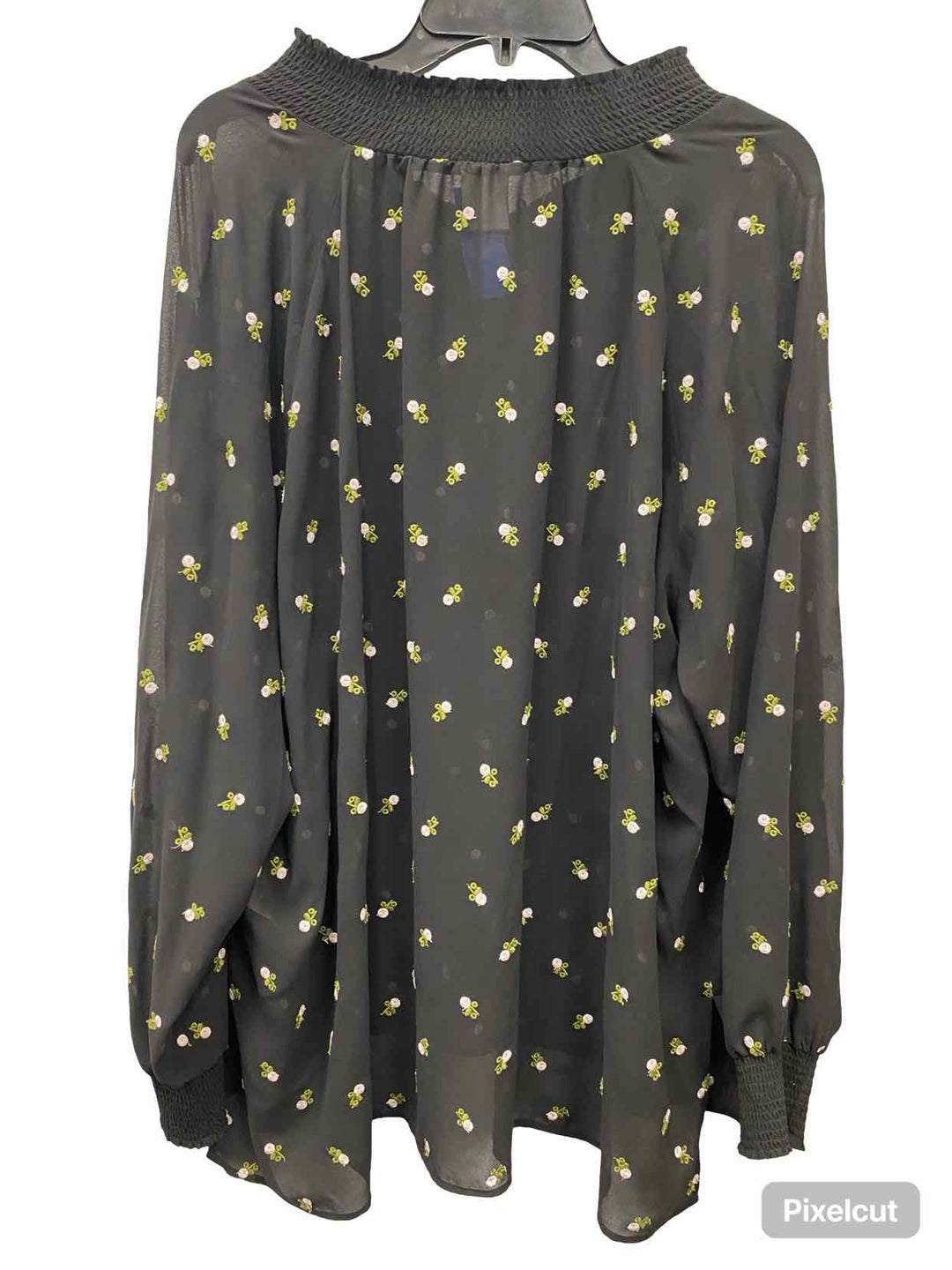 Cabi Size XL Black Floral Long Sleeve Shirts