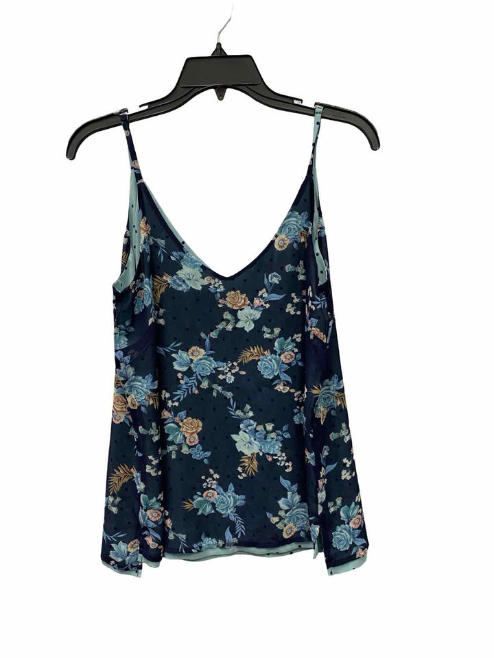 White House Black Market Size M Blue Floral Tank Top