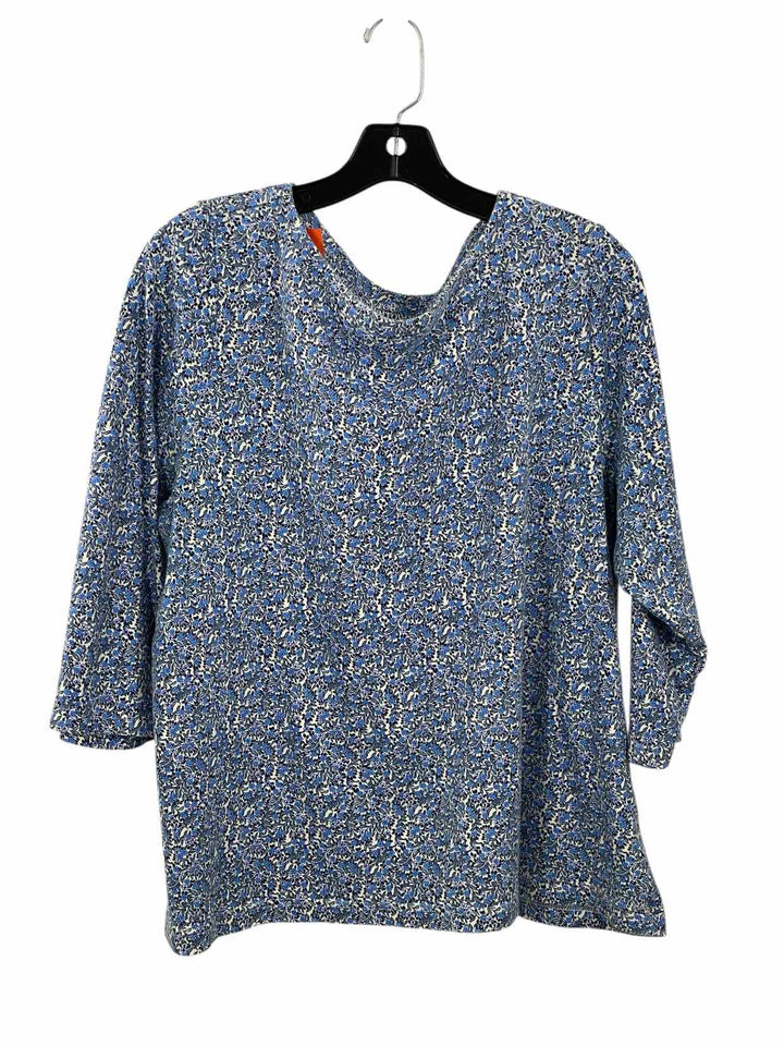 Croft & Barrow Size XXL Blue Floral Short Sleeve Shirts