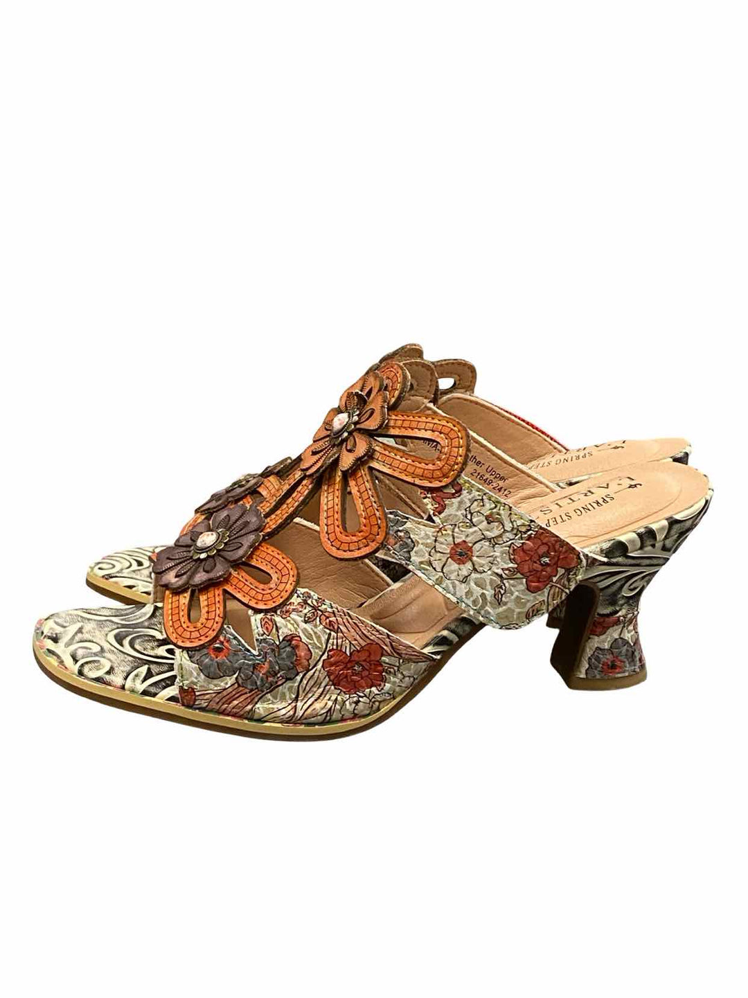 L'Artiste Shoe Size 41 Orange Leather ALANIA NWOT Heels