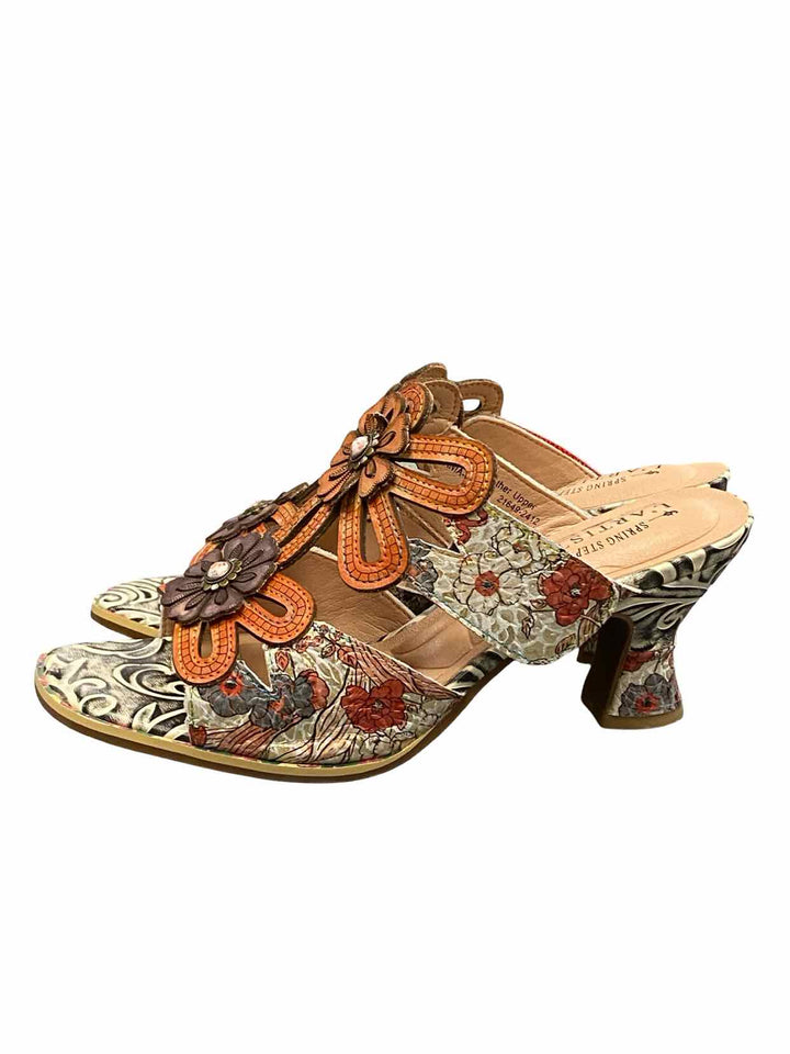 L'Artiste Shoe Size 41 Orange Leather ALANIA NWOT Heels