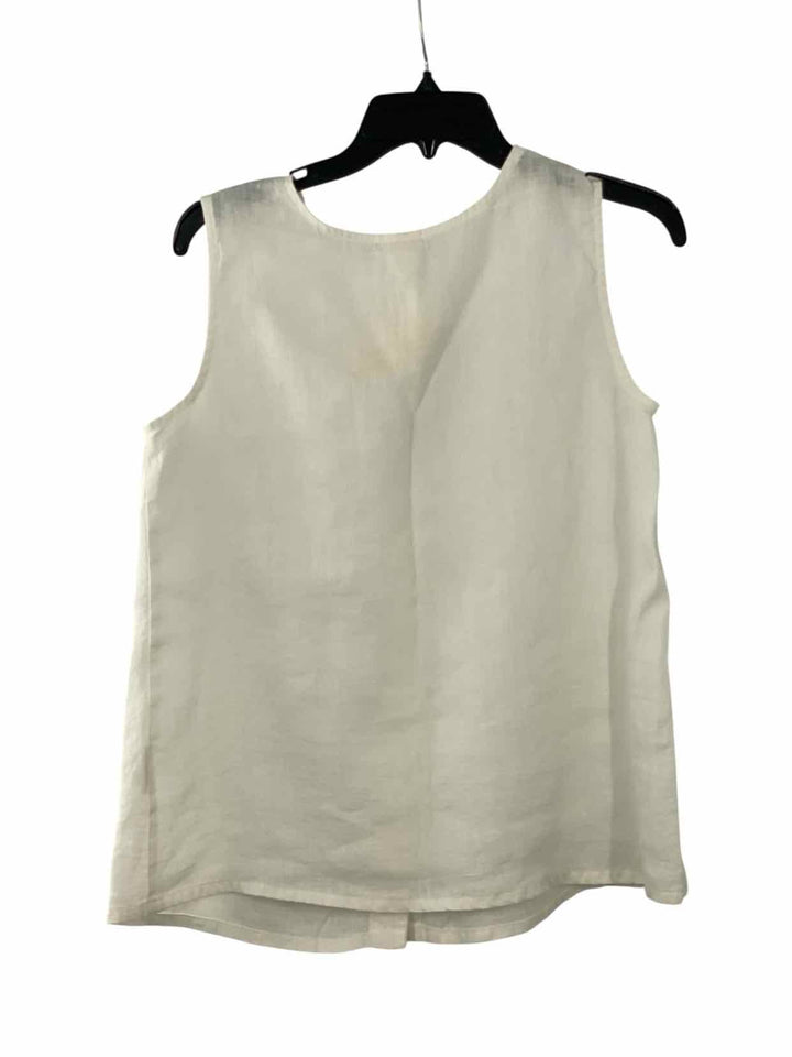 Lintico Size S White 100% Linen Tank Top