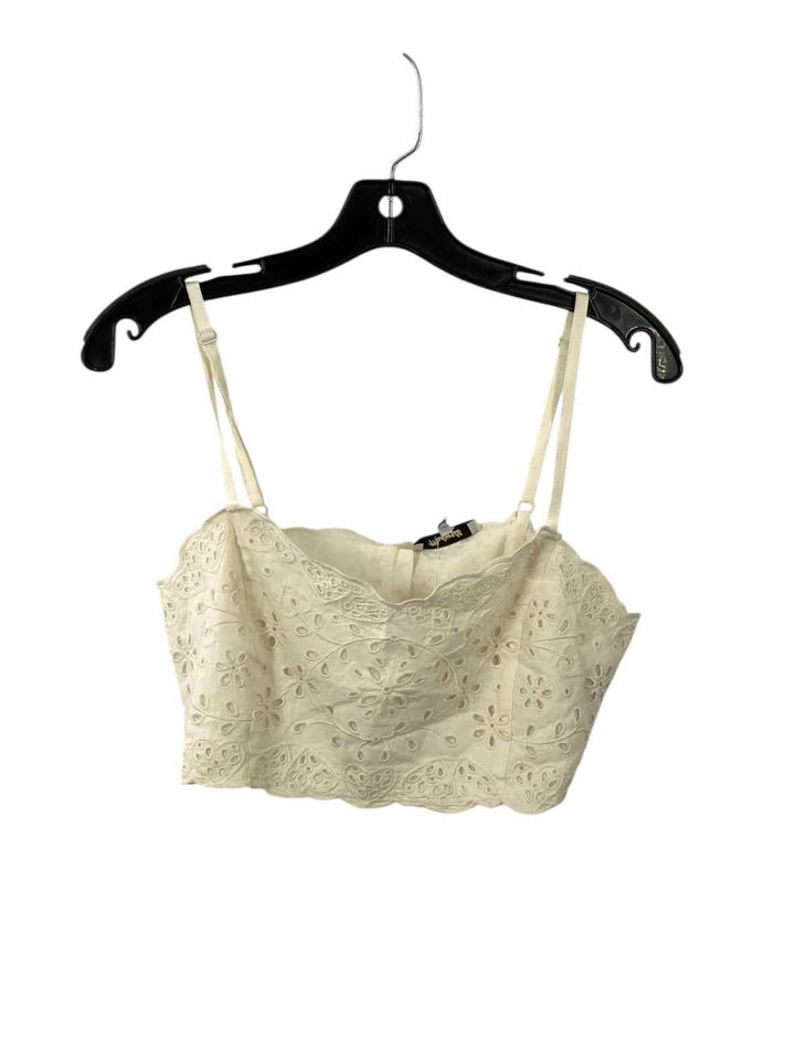 MadeWell Size 8 White Floral Bralette Tank Top