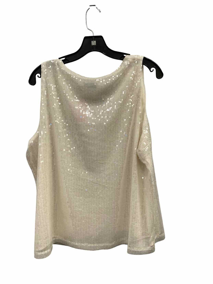 Nine West Size 2X Cream sequined Tank Top
