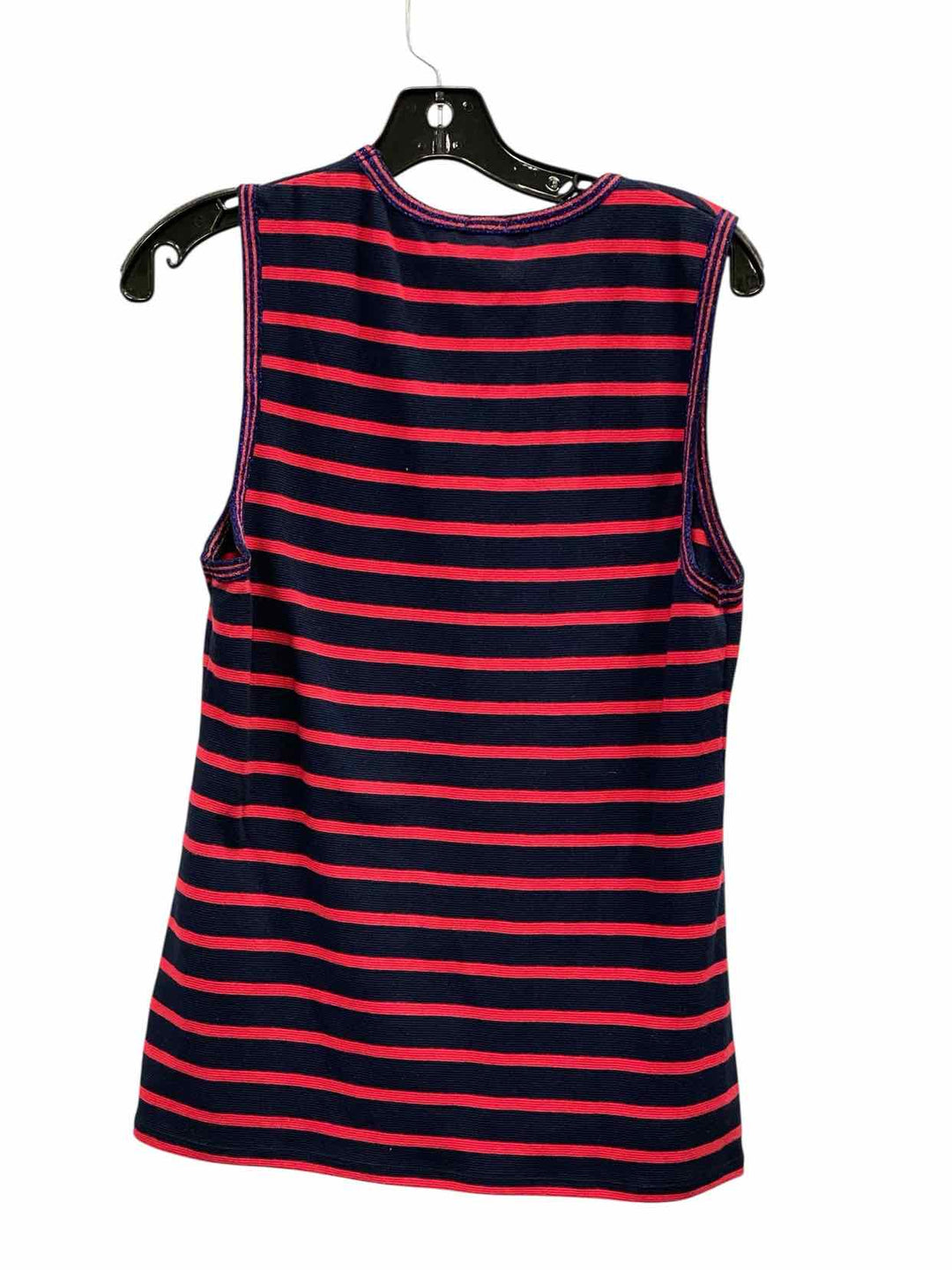 J Crew Size L Black Red Striped Tank Top