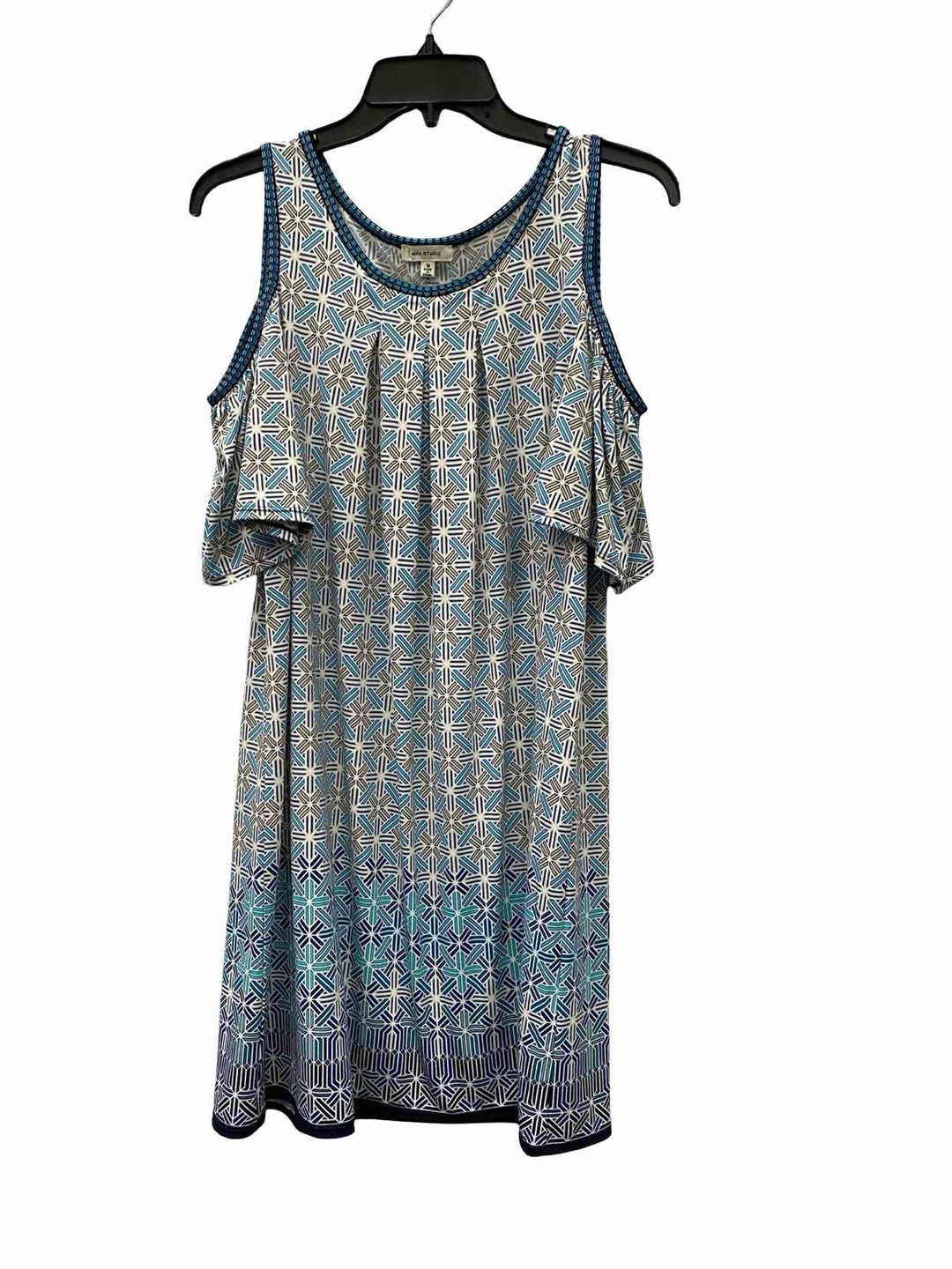 Max Studio Size M White Blue Dress