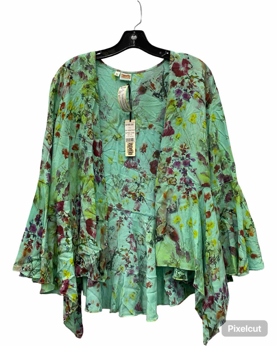 Tianello Size XL Teal Multi Floral NWT Long Sleeve Shirts