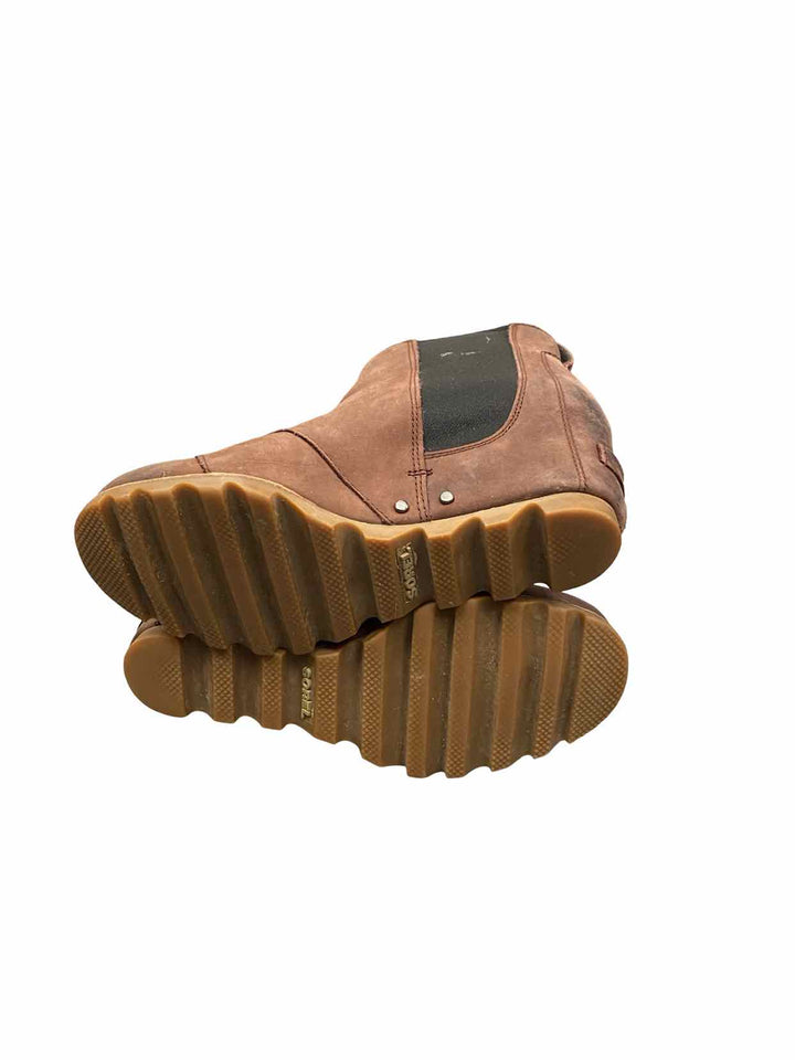 Sorel Shoe Size 7 Brown Lea Wedge Boots(Ankle)