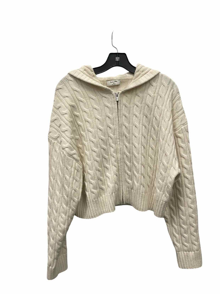 Sunday Best Size M White Knit 55% Wool Sweater