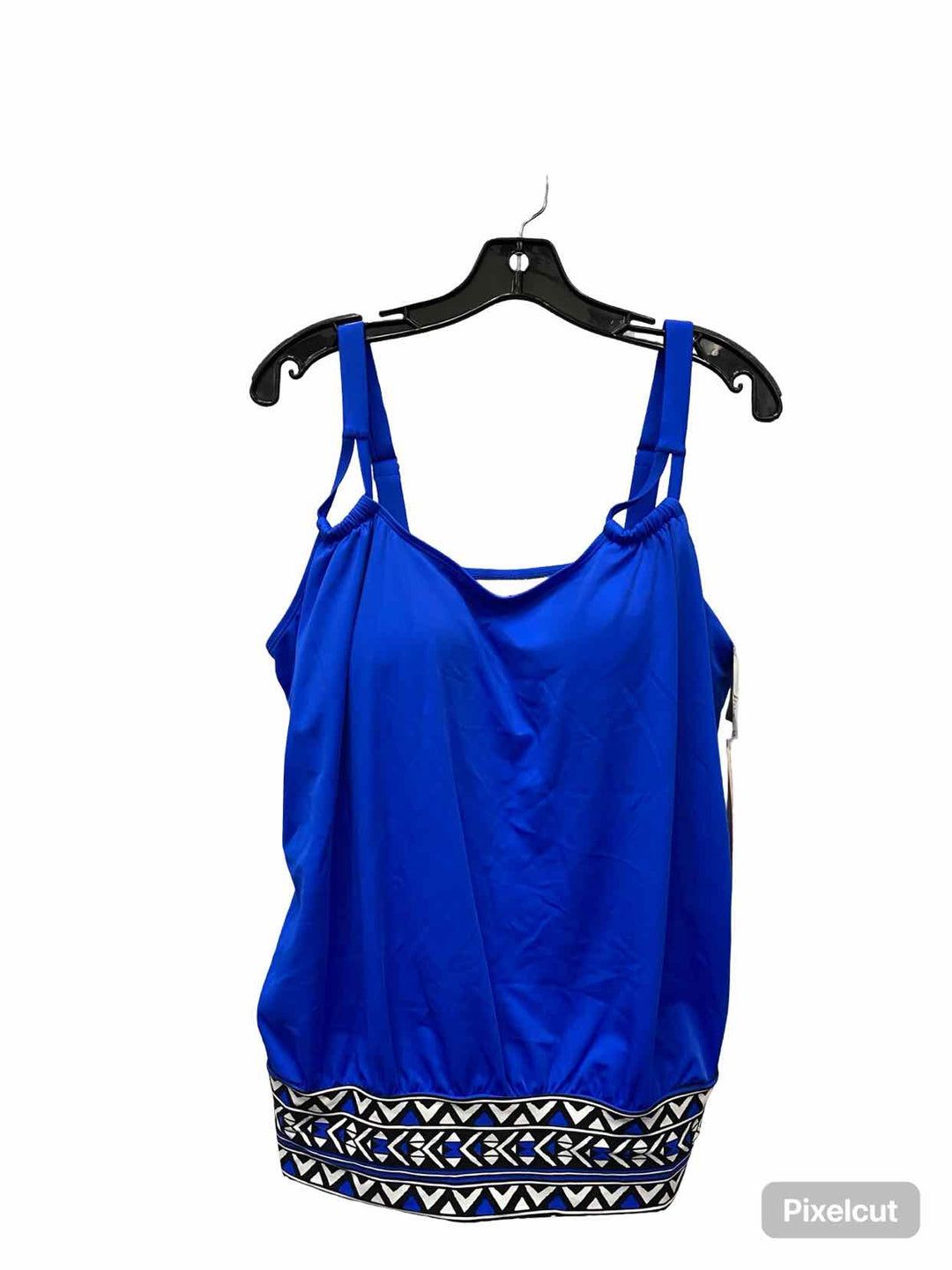 Swimsuits for All Size 18 Blue White Swimsuit Top