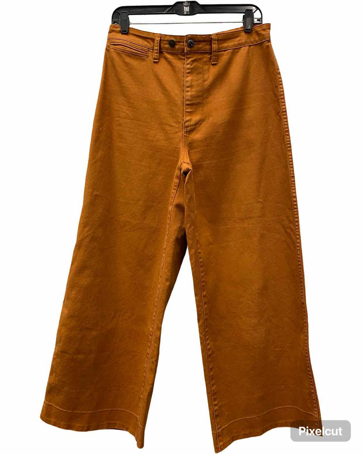 J Crew Size M/L Orange Wide Leg Jeans