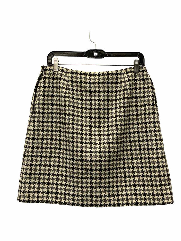 Boden Size 8R Black/grey White Print 100% Wool Skirt