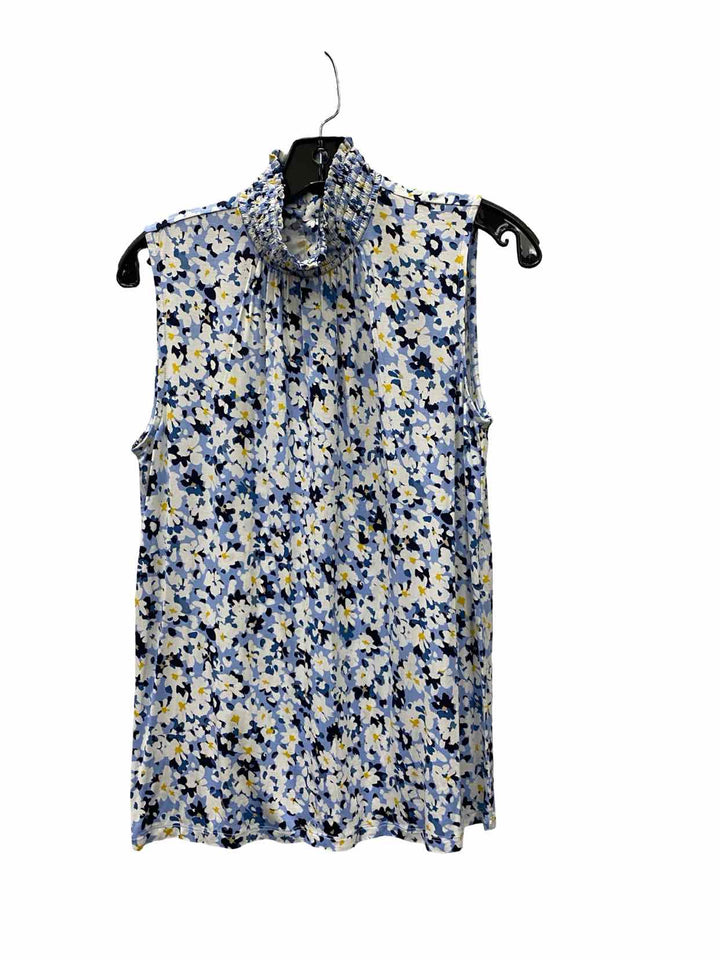 Ann Taylor Size M Blue White Floral Tank Top