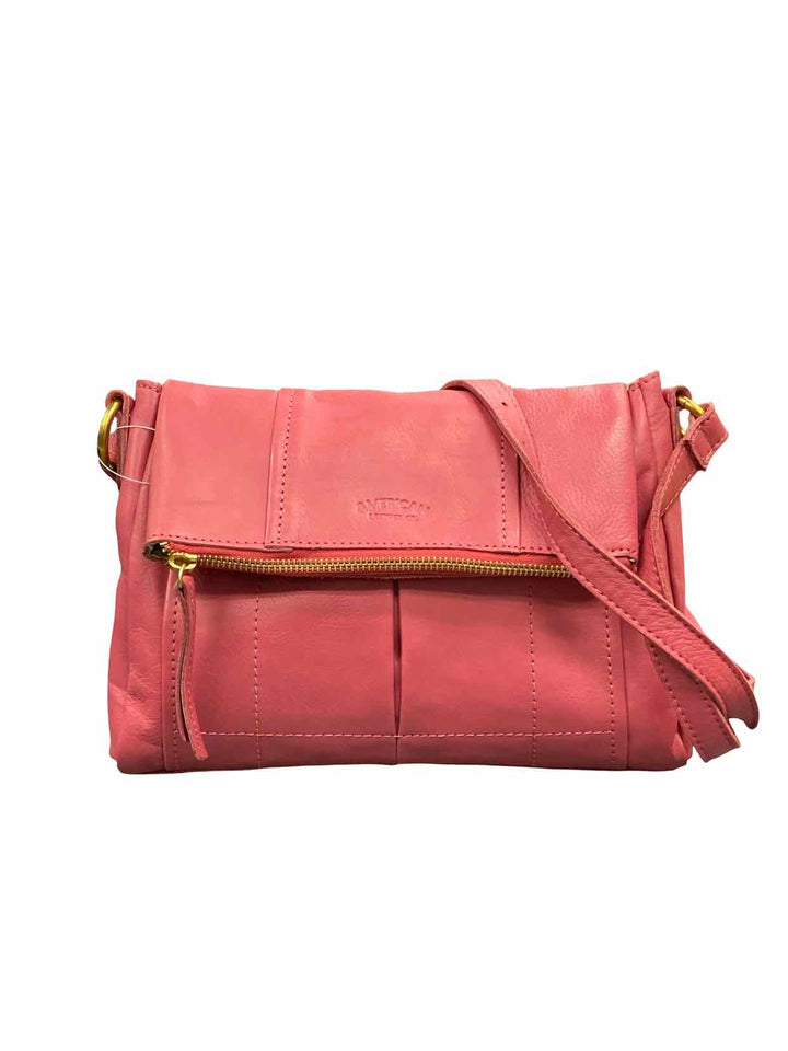 American Leather Co. Pink Lee Double Entry Crossbody Purse