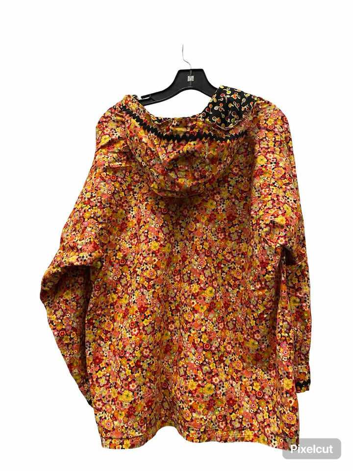 Unknown Brand Size L Orange Red Floral Long Sleeve Shirts