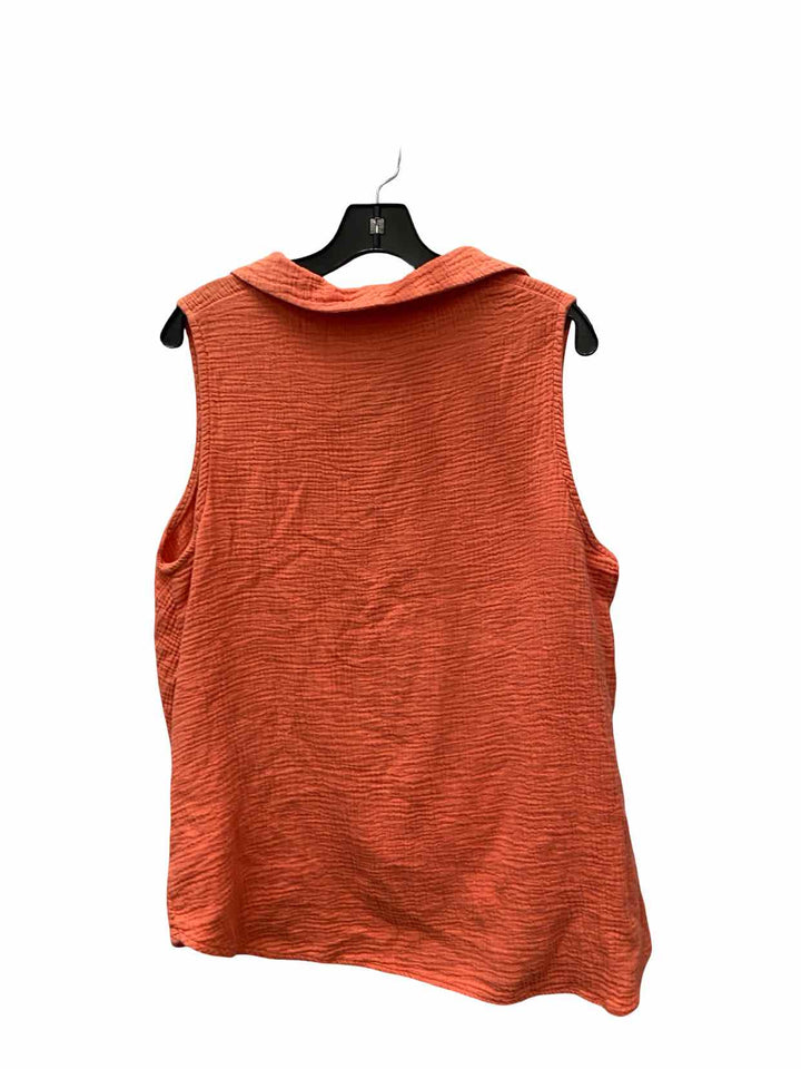 Just Living Size L Orange 100% cotton Tank Top