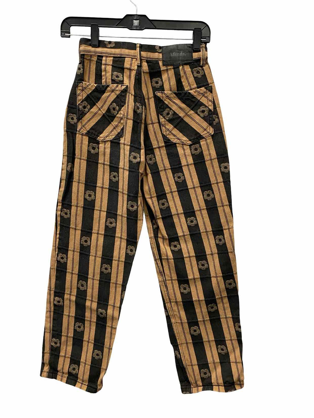 Afends Size 2 Black Brown Striped Jeans